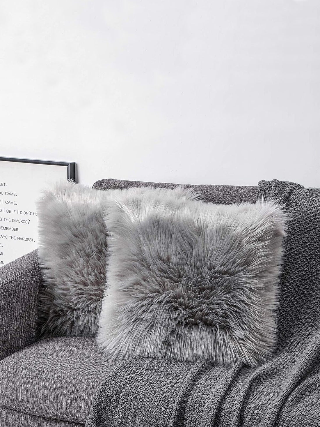 1pc Faux Wool Pillow Cover (Pillow Insert Not Included), Soft & Thick Faux Wool Cushion Cover, Plush Fabric, Zipper Closure, Scandinavian Minimalist Decor, Suitable For Sofa, Living Room, Bedroom, Floor, Bench, Car, Office, Cafe And Other Leisure Spaces