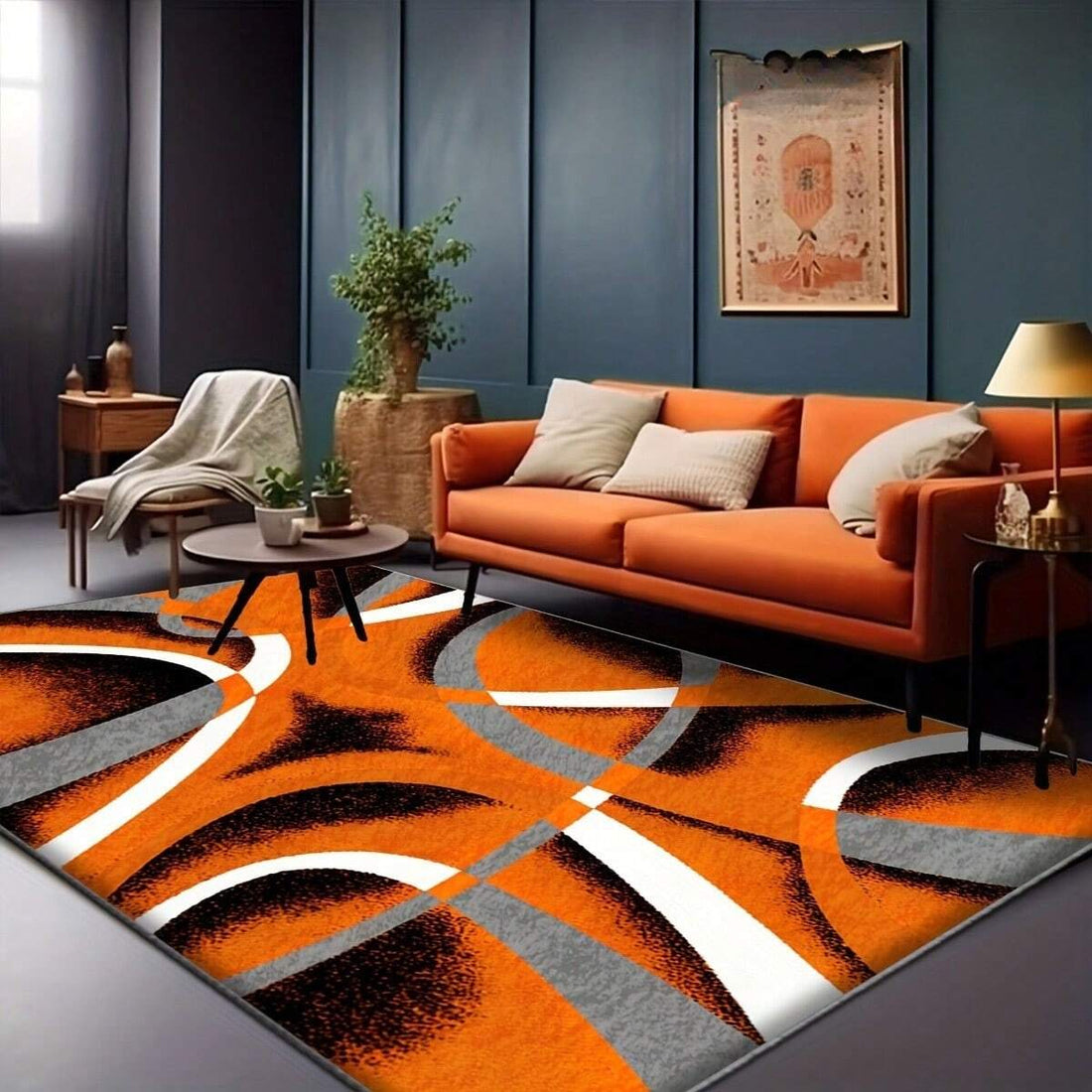 Modern Abstract Geometric Curve Flannel Material Flannel Area Rug Door Mats Outdoor Carpet Comfortable Home Decor Mat Rubber Bottom Suitable Shopping Centers Game Room Living Rooms Bedrooms Offices Camping Daily Festivals Weddings Gymnasium Rug